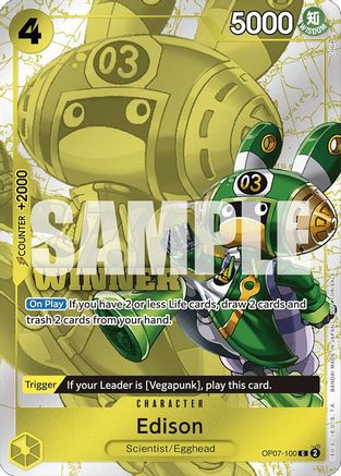 Edison (Pack gagnant 2024 oct.-déc.) (OP07-100) - Cartes promotionnelles One Piece Foil