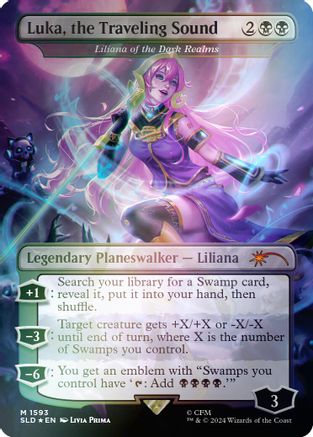 Luka, the Traveling Sound - Liliana of the Dark Realms (Rainbow Foil) (SLD-1593) - Secret Lair Drop Series Foil