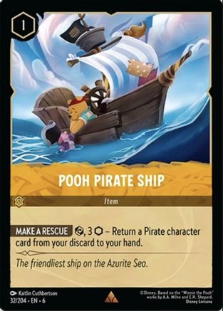 Bateau pirate Winnie l'ourson (32/204) - Feuille froide de mer azurite 