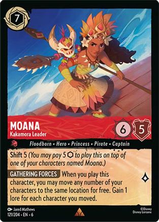 Moana - Kakamora Leader (121/204) - Feuille froide de mer d'azurite 