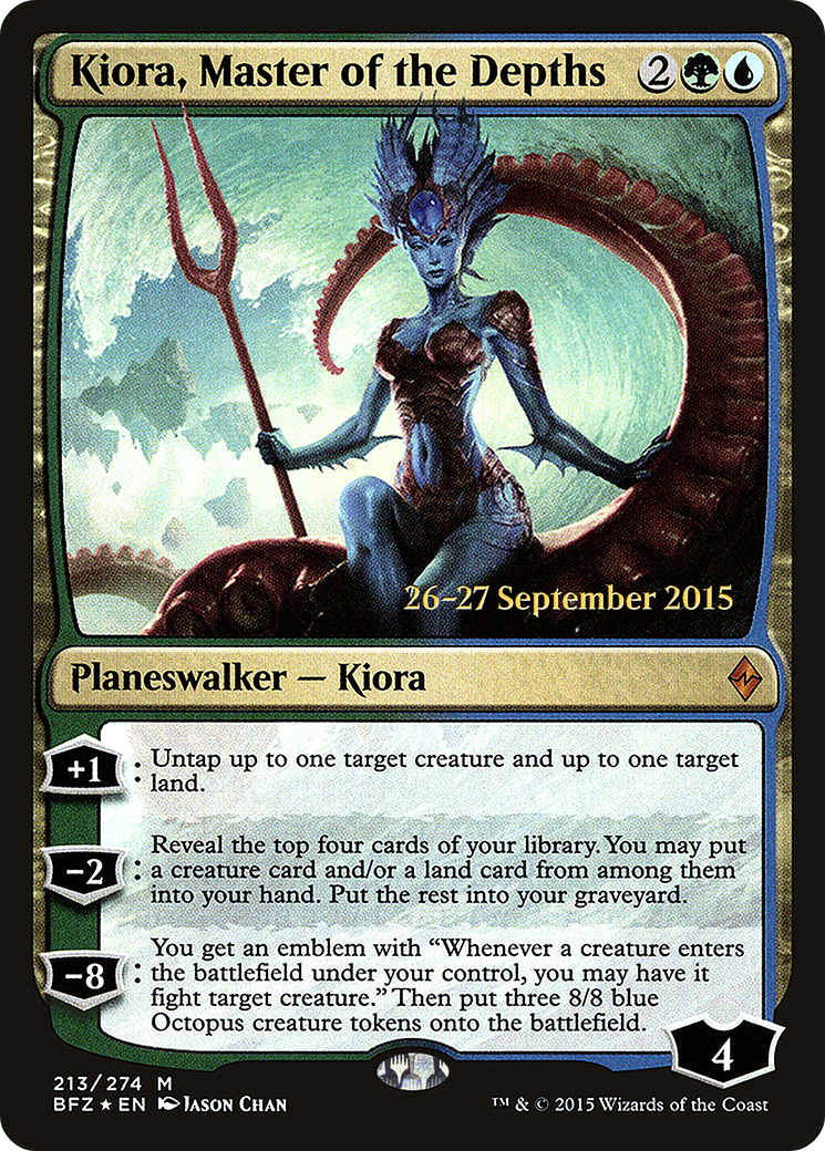 Kiora, Maître des Profondeurs (PRE-213S) - Cartes promotionnelles de la Bataille de Zendikar 