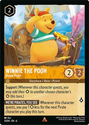 Winnie l'ourson - Pirate au miel (3/204) - Feuille froide de mer azurite 