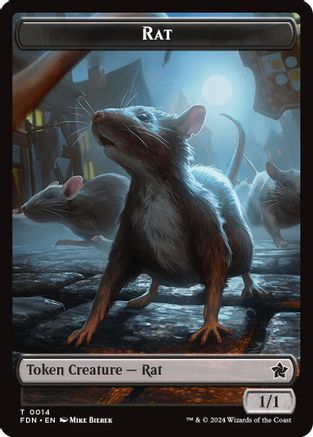 Rat (0014) // Zombie Double-Sided Token (FDN-14 // 15) - Foundations Foil