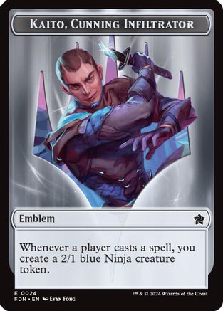 Emblème - Kaito, Infiltrateur Rusé // Jeton Ninja Double Face (-24 // 12) - Fondations 