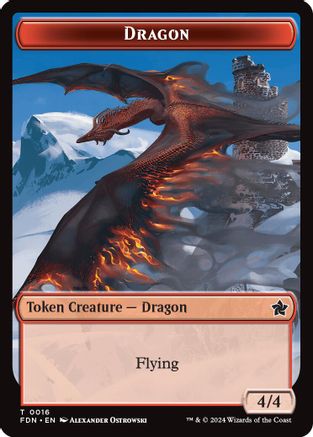 Jeton double face Dragon (0016) // Dragon (0017) (-16 // 17) - Fondations Foil 