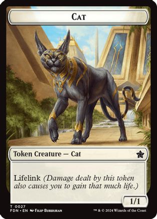 Cat (0027) // Phyrexian Goblin Double-Sided Token (-27 // 31) - Foundations