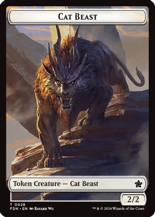Cat Beast // Dragon (0017) Double-Sided Token (-28 // 17) - Foundations