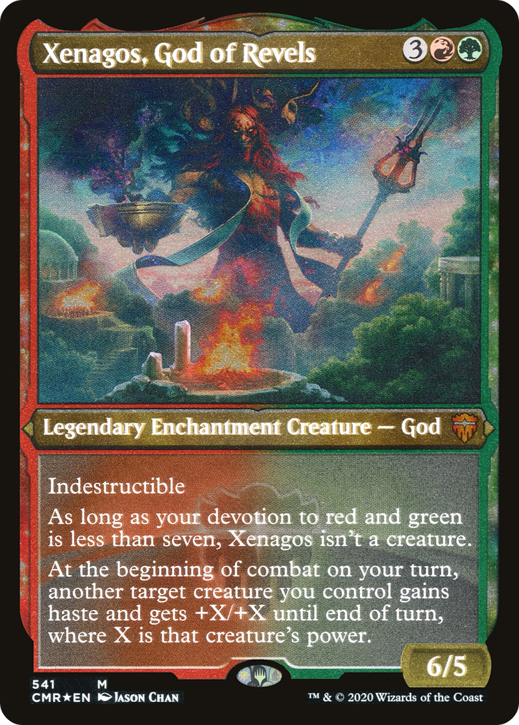Xenagos, God of Revels (Foil Etched) (CMR-541) - Commander Legends: (enchantment) Foil