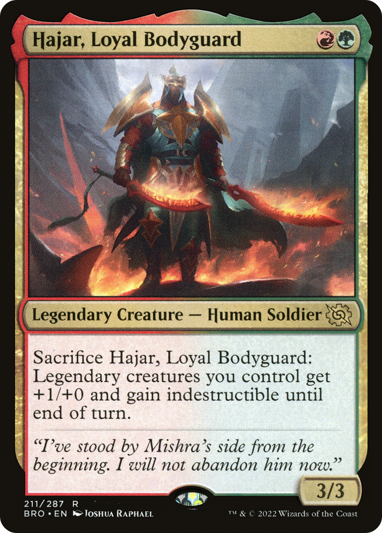 Hajar, Loyal Bodyguard (BRO-211) - The Brothers' War Foil