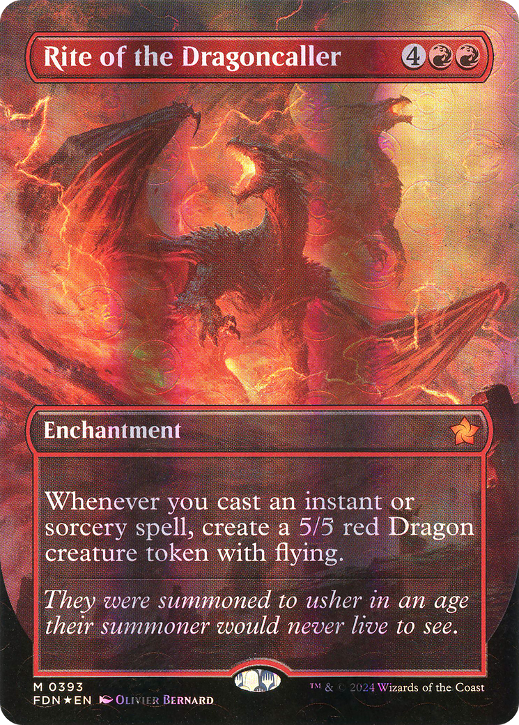 Rite of the Dragoncaller (FDN-393) - Foundations: (enchantment) (Borderless) Foil