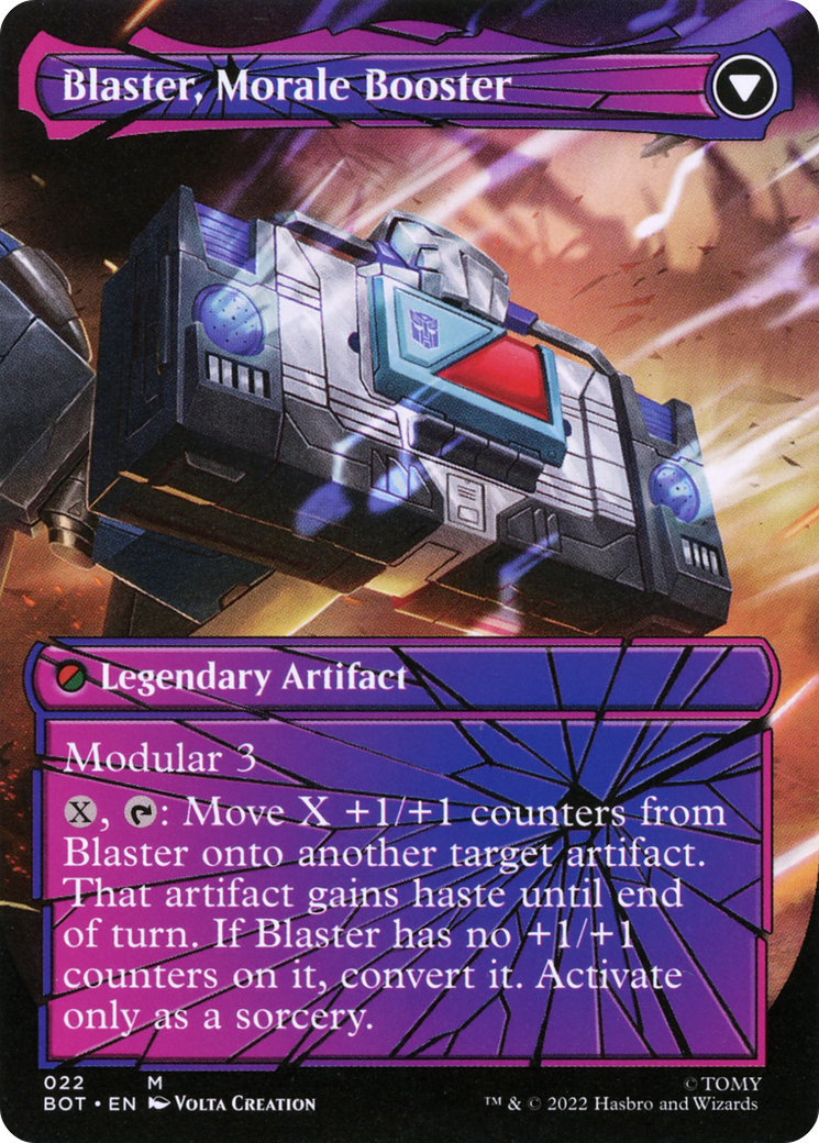 Blaster, Combat DJ // Blaster, Morale Booster (BOT-022) - Transformers : (convertdfc, shatteredglass) (Borderless) 