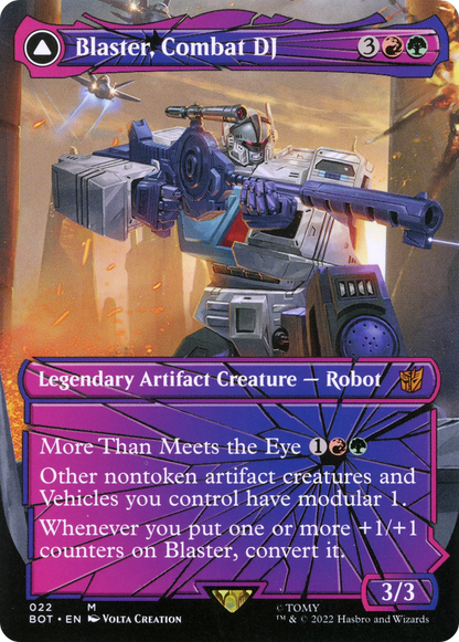 Blaster, Combat DJ // Blaster, Morale Booster (BOT-022) - Transformers : (convertdfc, shatteredglass) (Borderless) 