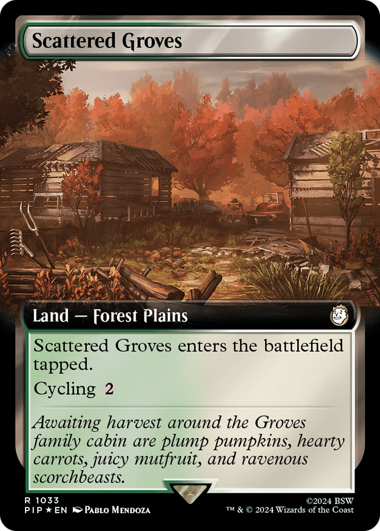 Scattered Groves (Extended Art) (Surge Foil) (PIP-1033) - Fallout: (Extended Art) Foil