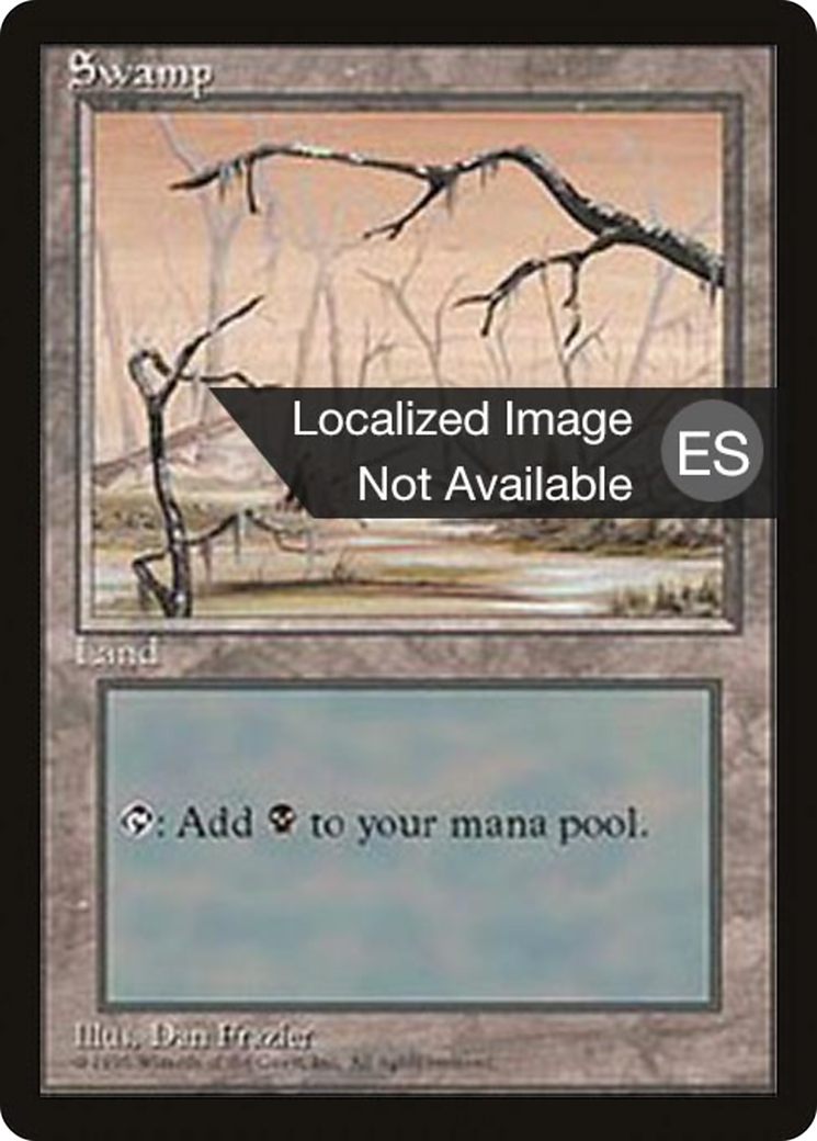 Swamp (B) (4BB-190) - Fourth Edition Foreign Black Border