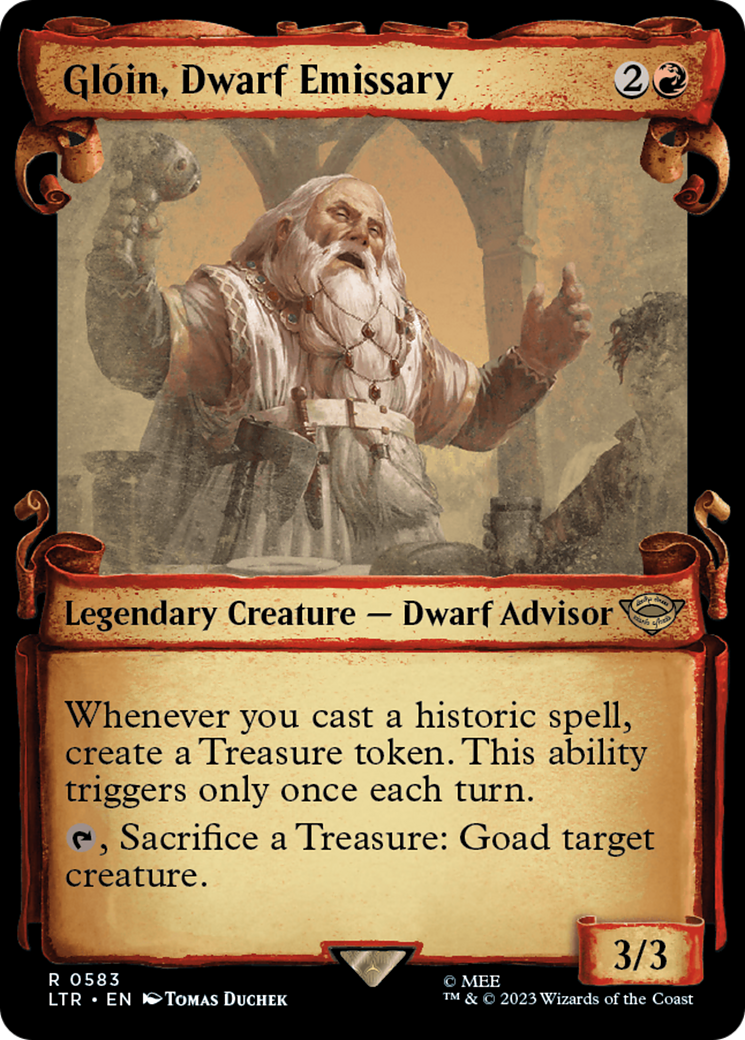 Gloin, Dwarf Emissary (Showcase Scrolls) (LTR-583) - The Lord of the Rings: Tales of Middle-earth: (Showcase) Foil