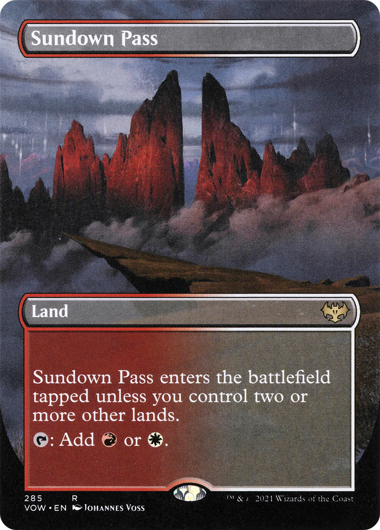 Sundown Pass (Borderless) (VOW-285) - Innistrad: Crimson Vow (Borderless) Foil