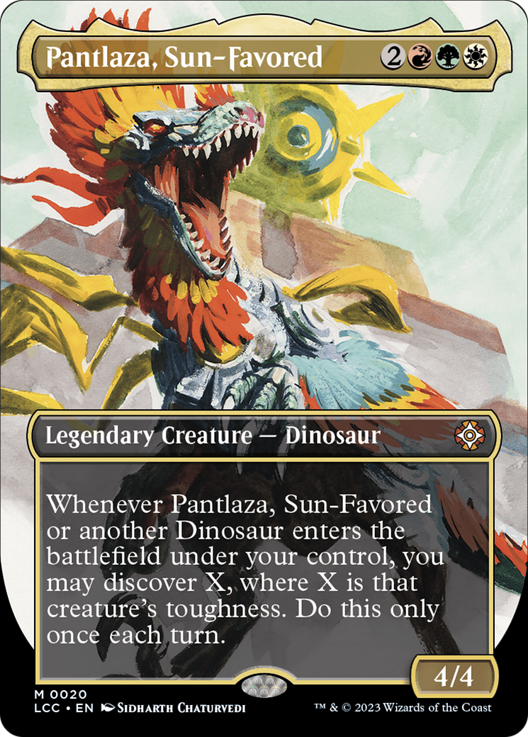 Pantlaza, Sun-Favored (Borderless) (LCC-020) - The Lost Caverns of Ixalan Commander (Borderless) Foil