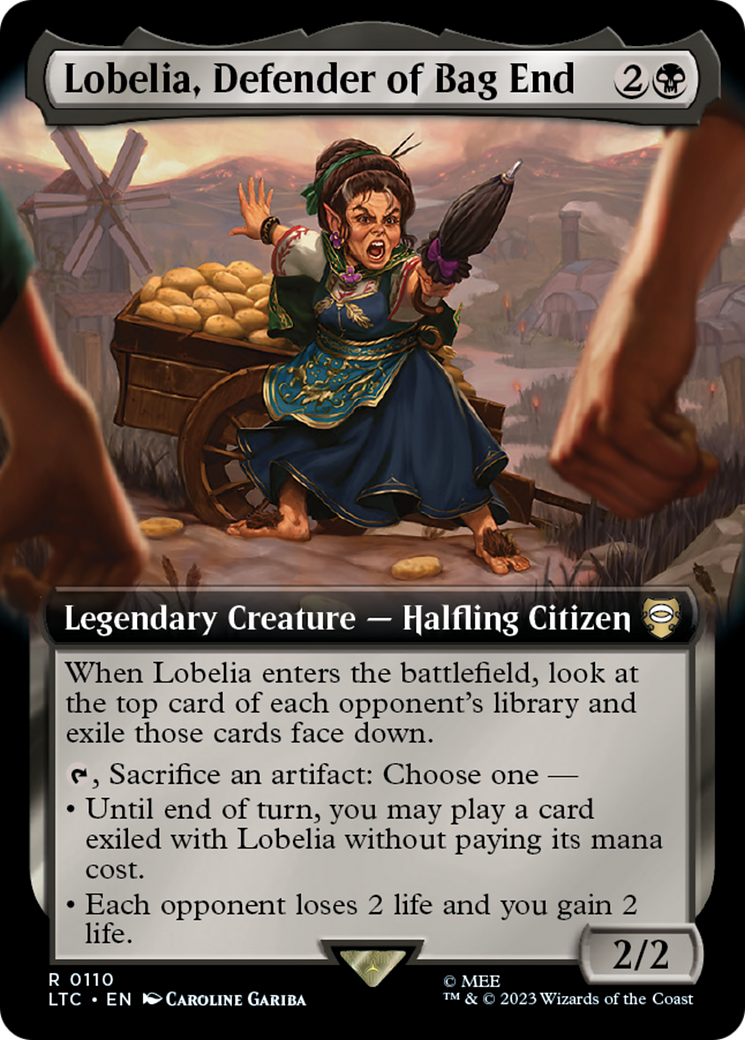 Lobelia, Defender of Bag End (Extended Art) (LTC-110) - Tales of Middle-earth Commander: (Extended Art) Foil