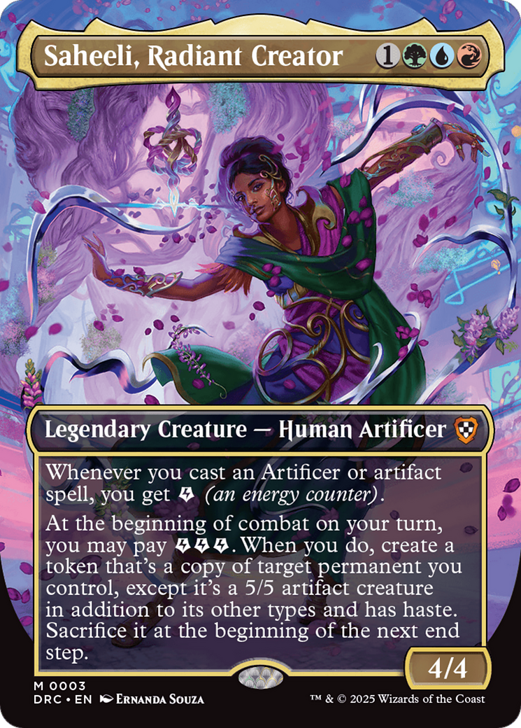 Saheeli, Radiant Creator (DRC-003) - Commander: Aetherdrift (Borderless) Foil