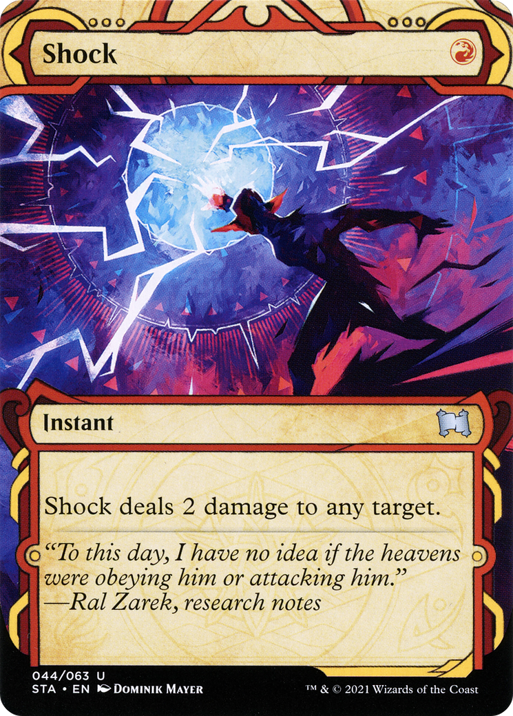 Shock (STA-044) - Strixhaven Mystical Archive: (Showcase) (Borderless) Foil