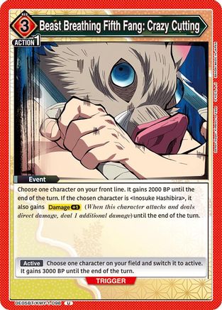 Beast Breathing Fifth Fang: Crazy Cutting (UE05BT/KMY-1-098) - Demon Slayer Kimetsu no Yaiba