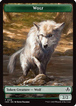 Loup (0018) // Emblème - Jeton recto-verso Arlinn, Étreintes de la Lune (INR-18 // 23) - Innistrad Remastered Foil