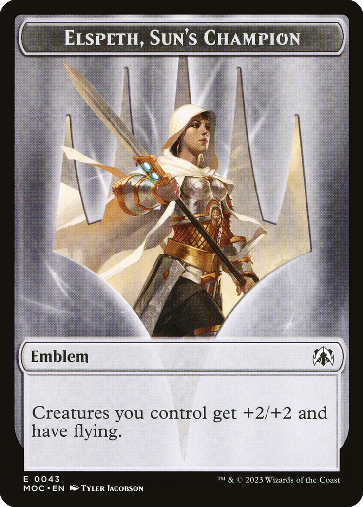 Elspeth, Sun's Champion Emblem (TMOC-043) - March of the Machine Commander Tokens