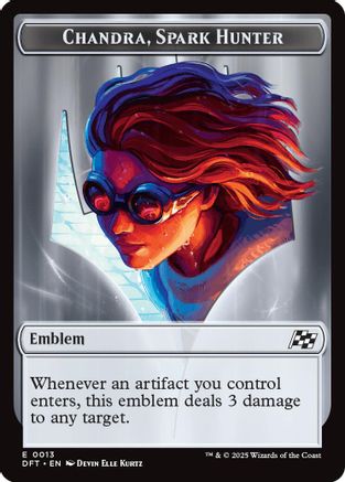 Emblème - Chandra, Chasseur d'Étincelles // Jeton Véhicule Double Face (DFT-13 // 12) - Aetherdrift Foil 