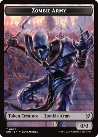 Armée de zombies // Jeton double face Guerrier zombie (DRC-8 // 9) - Commander : Aetherdrift Foil