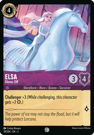 Elsa - Gloves Off (Errata Version) (39/204) - Rise of the Floodborn Cold Foil