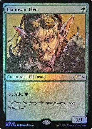 Llanowar Elves (0800) (Rainbow Foil) (SLD-800) - Secret Lair Drop Series Foil