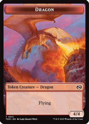Dragon (0011) // Jeton double face Guerrier (TDM-11 // 13) - Tarkir : Tempête de dragons 