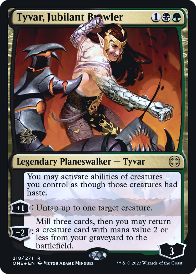 Tyvar, Jubilant Brawler (PRE-218S) - Phyrexia: All Will Be One Promos Foil