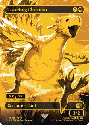 Traveling Chocobo (Borderless) (Serial Numbered) (FIN-551F) - FINAL FANTASY Foil