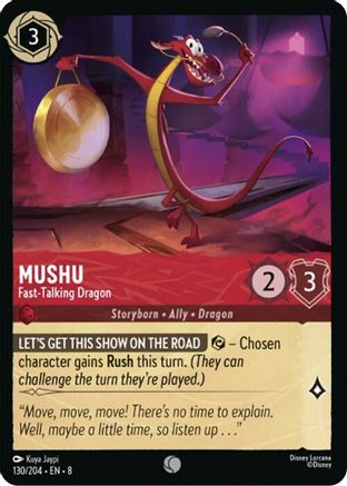 Mushu - Fast-Talking Dragon (130/204) - Reign of Jafar Cold Foil