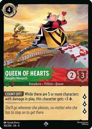 Queen of Hearts - Haughty Monarch (105/204) - Reign of Jafar Cold Foil