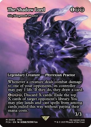 The Shadow Lord - Gix, Yawgmoth Praetor (Showcase) (FCA-035) - FINAL FANTASY: Through the Ages / The Shadow Lord (Borderless) Foil