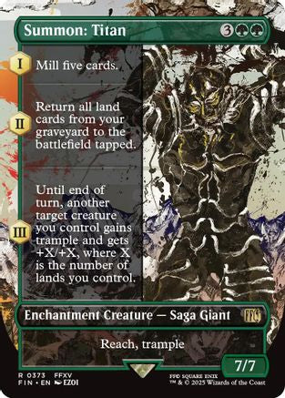 Summon: Titan (FIN-373) - FINAL FANTASY: (enchantment) (Borderless) Foil