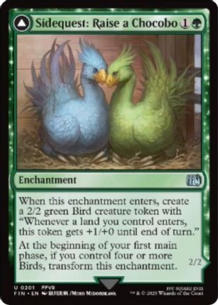 Sidequest: Raise a Chocobo // Black Chocobo (FIN-201) - FINAL FANTASY: (enchantment) Foil