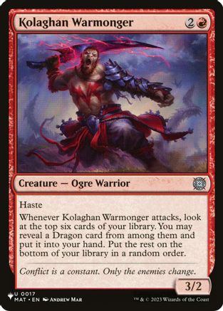Kolaghan Warmonger (LIST-017) - The List Reprints