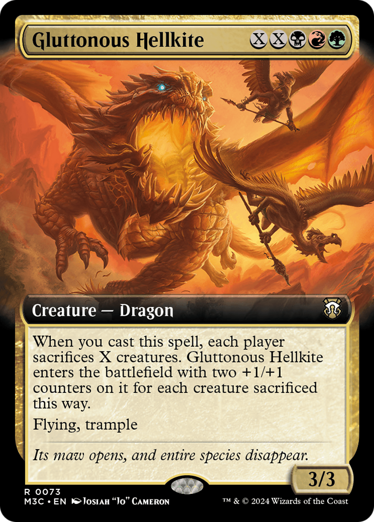 Gluttonous Hellkite (M3C-073) - Modern Horizons 3 Commander : (Extended Art) 