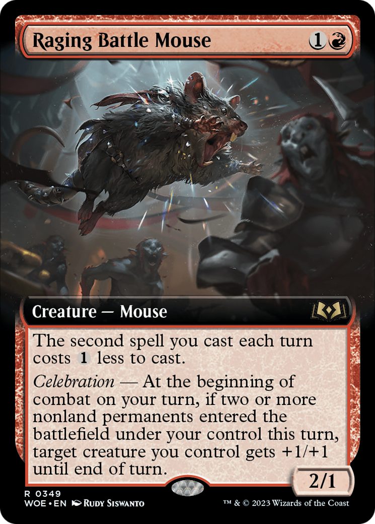 Souris de combat enragée (WOE-349) - Wilds of Eldraine : (Extended Art) Foil