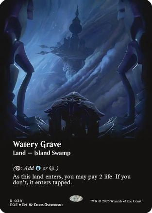 Watery Grave (Borderless) (Galaxy Foil) (EOE-381) - Edge of Eternities Foil