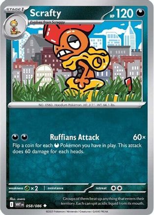 Scrafty 58 - SV White Flare Reverse Holofoil