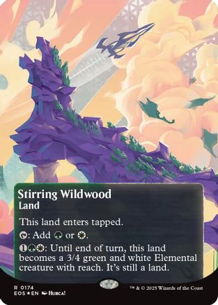Stirring Wildwood (0174) (Borderless) (Galaxy Foil) (EOS-174) - Edge of Eternities: Stellar Sights Foil