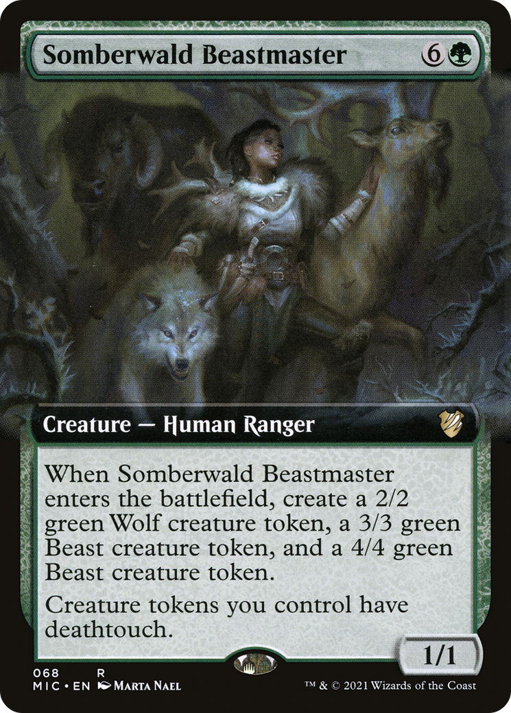 Somberwald Beastmaster (Extended Art) (MIC-068) - Midnight Hunt Commander: (Extended Art)