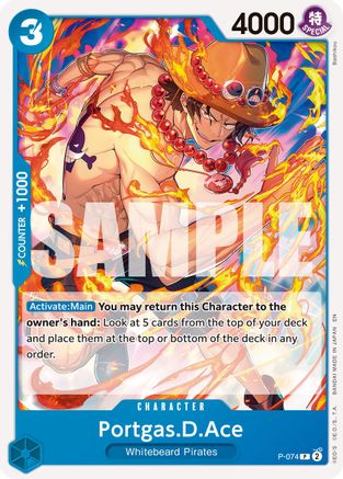 Portgas.D.Ace - P-074 (Pirate Foil) (P-074) - Premium Booster -The Best- Vol. 2 Foil