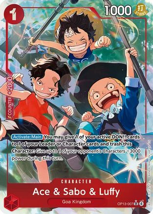 Ace & Sabo & Luffy (Alternate Art) (OP13-007) - Carrying On His Will Foil