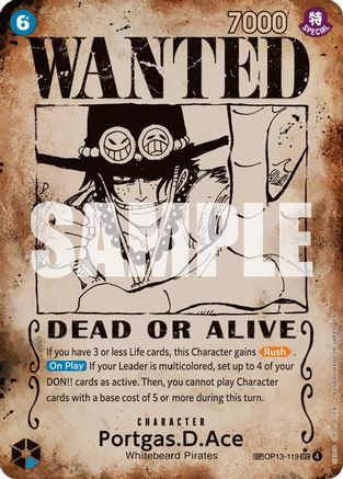 Portgas.D.Ace (119) (Wanted Poster) (OP13-119) - Carrying On His Will Foil