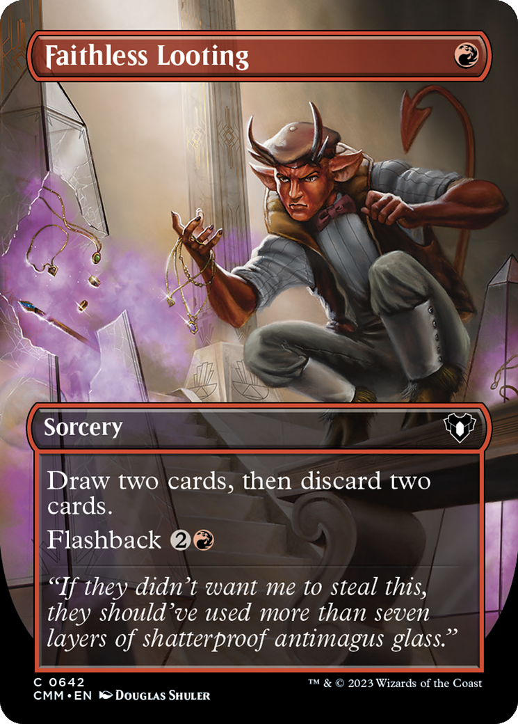 Faithless Looting (Borderless) (CMM-642) - Commander Masters (Borderless) Foil